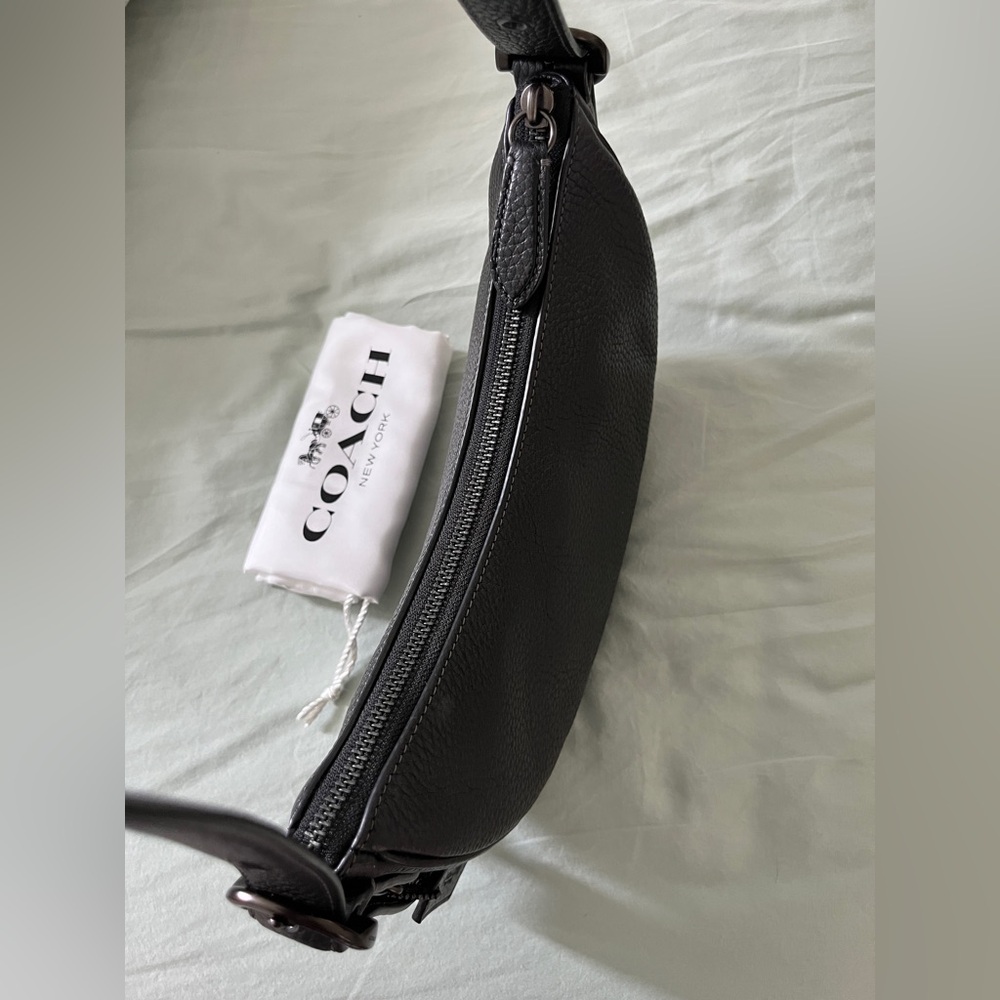 Coach Black Pebbled Leather LUNA  Shoulder Bag - Picture 7 of 16